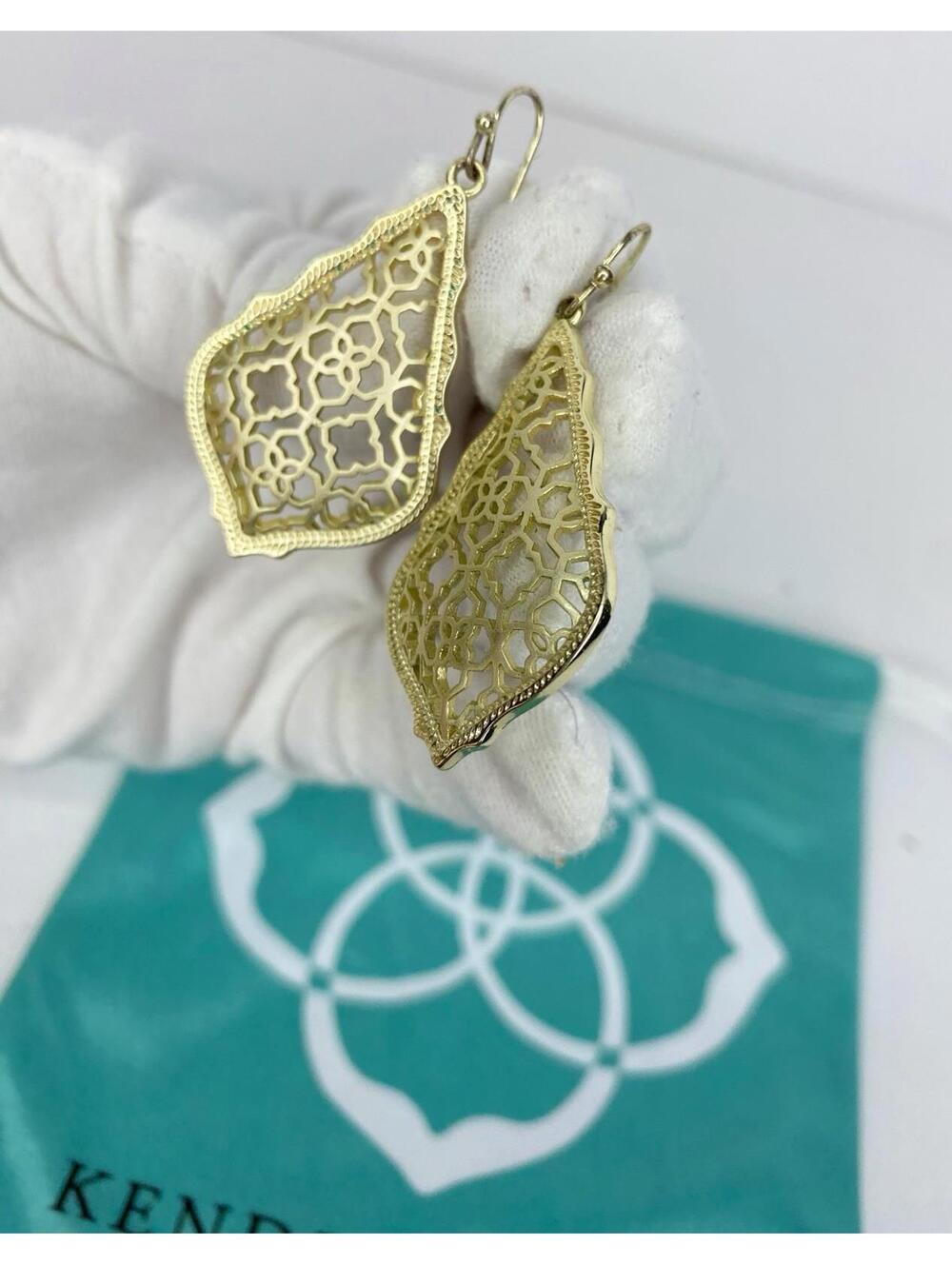 Kendra Scott Addie Gold Filigree Mix Drop Earrings